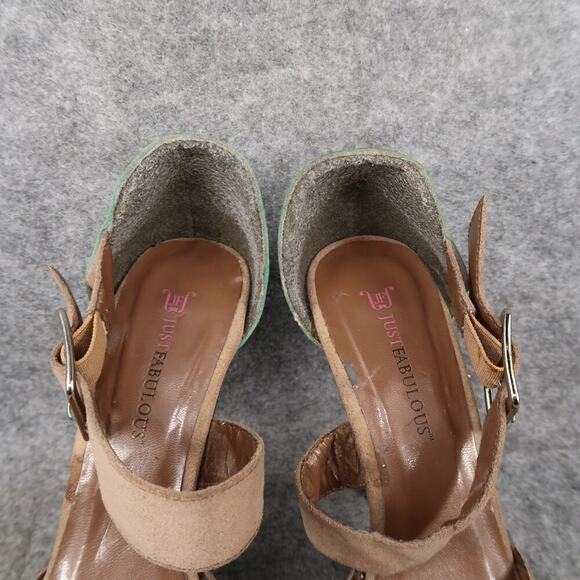 Just Fabulous Shoes Womens 7 Stiletto Pumps Platform Buckle Ankle Strap Open Toe - Picture 3 of 14